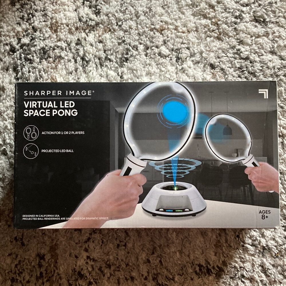 Sharper image virtual LED space pong with projected LED ball